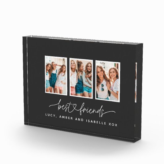 スクリプトハートモダンの数々の写真の最高の友人 フォトブロック (右)