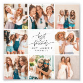 スクリプトハートモダンの数々の写真の最高の友人 フォトプリント            (正面)