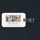 スクリプトハートモダンの数々の写真の最高の友人 ラゲッジタグ<br><div class="desc">脚本ハートモダン可愛い数々の写真最高の友達triptychギフト</div>