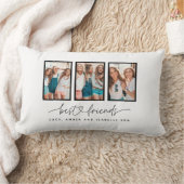 スクリプトハートモダンの数々の写真の最高の友人 ランバークッション (ブランケット)