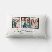 スクリプトハートモダンの数々の写真の最高の友人 ランバークッション (正面)