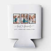 スクリプトハートモダンの数々の写真の最高の友人 缶クーラー (裏面)