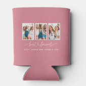 スクリプトハートモダンの数々の写真の最高の友人 缶クーラー (裏面)