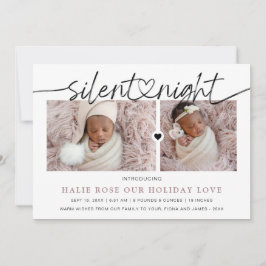 スクリプトハートリンク静かナイトフォトコラージュ シーズンカード