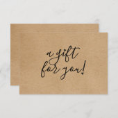 スクリプトハート素朴Kraftギフト証明書 (正面/裏面)