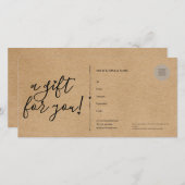 スクリプトハート素朴Kraftギフト証明書 (正面/裏面)