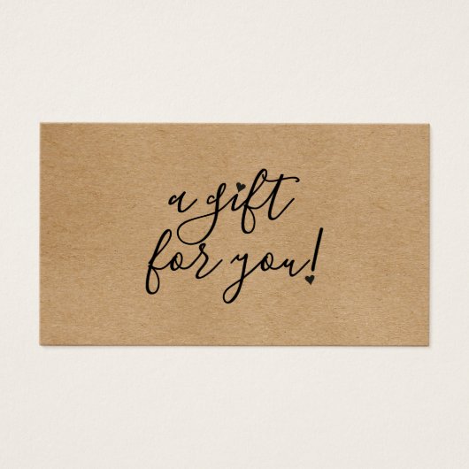 スクリプトハート素朴Kraftギフト証明書 (正面)