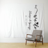 スクリプトハート結婚のPhoto Prop背景 タペストリー (インサイチュ(横))