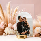 スクリプトハート結婚写真のテーブル番号6 アクリルサイン