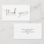 スクリプトハート誕生日予算サンキューカード エンクロージャーカード (正面/裏面)