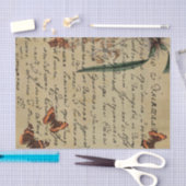 スクリプトバタフライヴィンテージ分離ティッシュペーパー 薄葉紙 (クラフト)