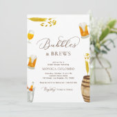 スクリプトバブルとブルズビールテーマブライダルシャワー 招待状 (スタンド正面)