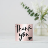 スクリプトバラ金ゴールドの金属的な感謝してい順序を入力 スクエア名刺 (スタンド正面)