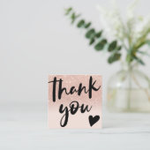 スクリプトバラ金ゴールドグリッターグラデーションの感謝してい順序 スクエア名刺 (スタンド正面)