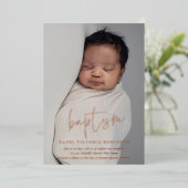 スクリプトバラ金ゴールド宗教的バプテスマ&《キリスト教》洗礼式や命名式 箔招待状 (立ち正面)