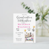 スクリプトバーカート卒業招待状 ポストカード (スタンド正面)