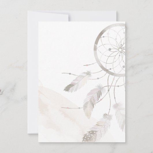 スクリプトパステルカップル赤ちゃんシャワードリームキャッチャー 招待状 (裏面)