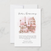 スクリプトパリカフェメルシーサンキューベイビーシャワー サンキューカード (正面)