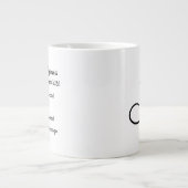 スクリプトパーソナライズされたカップルのバレンタイン・バケット・リスト ジャンボコーヒーマグカップ (正面)