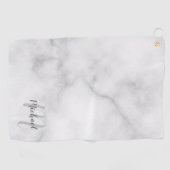 スクリプトパーソナライズされたモノグラムと名前Marble Look ゴルフタオル (横)
