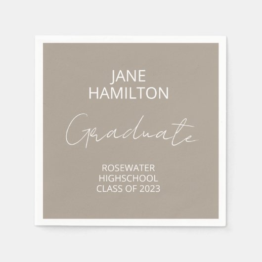 スクリプトパーソナライズされた卒業パーティ紙 スタンダードカクテルナプキン (正面)