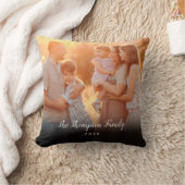 スクリプトパーソナライズされた名の写真の日付 クッション (ブランケット)