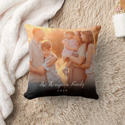 スクリプトパーソナライズされた名の写真の日付 クッション (ブランケット)