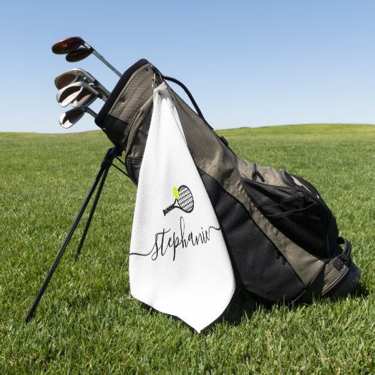 スクリプトパーソナライズされた名テニスハンドタオル ゴルフタオル (グリーン)