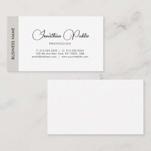 スクリプトパーソナライズされた名テンプレートモダンエレガント 名刺 (正面/裏面)