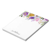 スクリプトパーソナライズされた名前をカスタムするお洒落フローラ ノートパッド (回転)