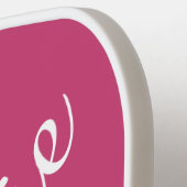 スクリプトパーソナライズされた名（ピンクと白） ピックルボールラケット (左詳細)