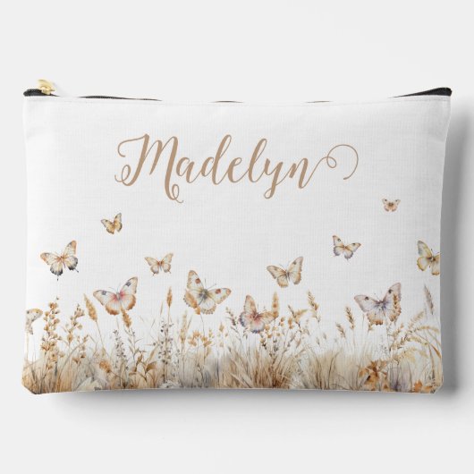 スクリプトパーソナライズされたBoho蝶 アクセサリーポーチ (正面)