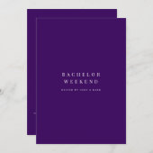 スクリプトパープルバチェラーウィークエンド招待状 招待状 (正面/裏面)