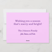 スクリプトパープルメリークリスマスホリデーカード シーズンカード (裏面)