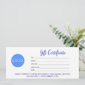 スクリプトビジネスエレガントギフト証明書付きロゴ (スタンド正面)