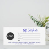 スクリプトビジネスモダンギフト証明書付きロゴ (スタンド正面)