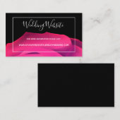 スクリプトピンク白黒結婚抽象芸術のウェブサイト エンクロージャーカード (正面/裏面)