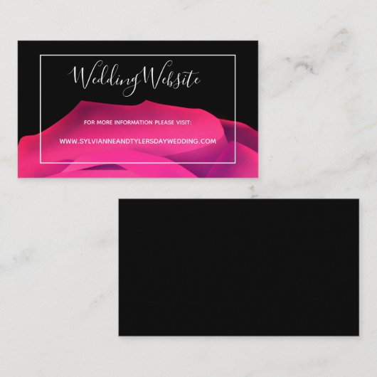 スクリプトピンク白黒結婚抽象芸術のウェブサイト エンクロージャーカード (正面/裏面)