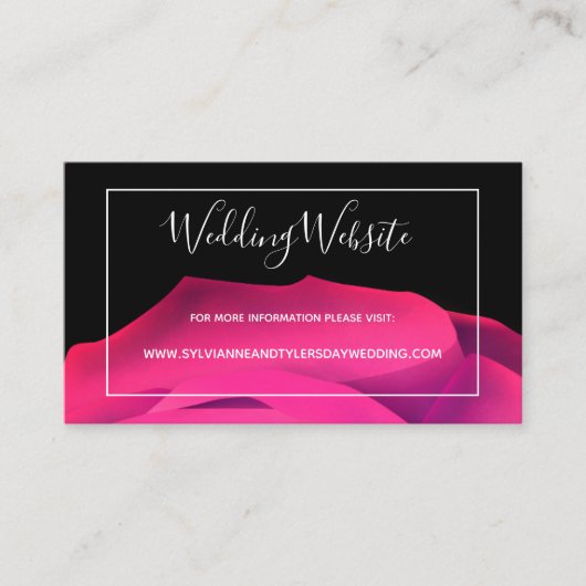 スクリプトピンク白黒結婚抽象芸術のウェブサイト エンクロージャーカード (正面)