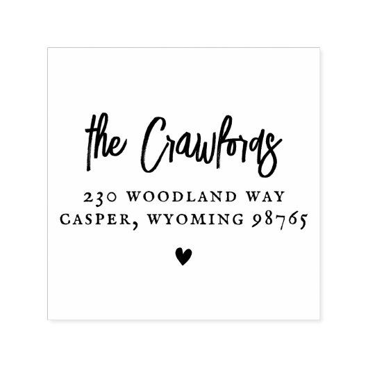 スクリプトファミリ名お洒落ハート差出人住所 セルフインキングスタンプ (デザイン)