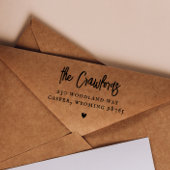 スクリプトファミリ名お洒落ハート差出人住所 セルフインキングスタンプ