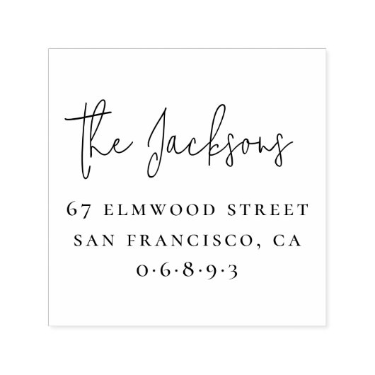 スクリプトファミリ名とセリフのアドレス セルフインキングスタンプ (デザイン)