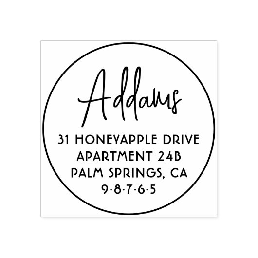 スクリプトファミリ名シンプルのパーソナライズされたアドレス ラバースタンプ (インプリント)