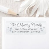 スクリプトファミリ名ブルーストライプの差出人住所 ラベル (インサイチュ)