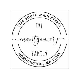 スクリプトファミリ名10ラウンドカスタム差出人住所 セルフインキングスタンプ