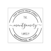 スクリプトファミリ名10ラウンドカスタム差出人住所 ラバースタンプ (インプリント)