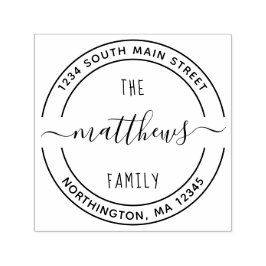 スクリプトファミリ名8ラウンドカスタム差出人住所 セルフインキングスタンプ