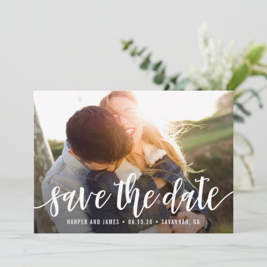 スクリプトファンキー編集可能カラー日付カードの保存 サンキューカード (スタンド正面)