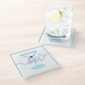 スクリプトファンシーおもしろいカラーおもしろいバー ガラスコースター (アングル)