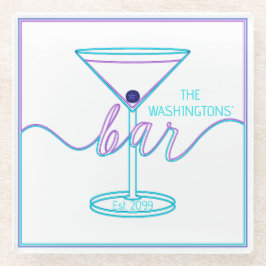 スクリプトファンシーおもしろいカラーおもしろいバー ガラスコースター